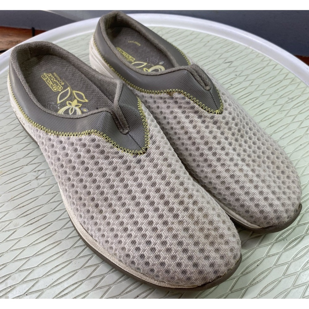 COLUMBIA Women Bailey 2 Slip-on Mesh Clog Comfort Shoes Mule Ivory/ Yellow 9‎